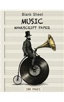 Vintage Blank Sheet Music Notebook music books for guitar with chords