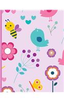 Sketchbook: Floral doodle notebook - Journal for drawing sketching or doodling - blank pages with small floral element at the corner