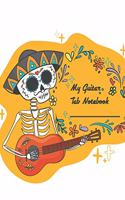 Guitar Tablature Notebook: Pages for Lyrics and Music (Guitar version): Notebook for composition and songwriting, 8.5"x11", green antique ... on left, music staves & guitar ta