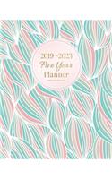 2019-2023 Five Year Planner-Green and Pink Lines: 60 Months Planner and Calendar, Monthly Calendar Planner, Agenda Planner and Schedule Organizer, Journal Planner and Logbook, Appointment Notebook, 