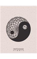 Notebook: Yin and yang on grey cover and Dot Graph Line Sketch pages, Extra large (8.5 x 11) inches, 110 pages, White paper, Sketch, Draw and Paint(2 Yin and Yang on Grey Notebook)