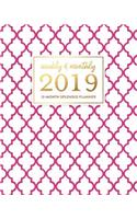 Weekly & Monthly 2019 12-Month Splendid Planner