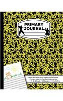 Primary Journal: Ninja Yellow Black Marble Draw and Write Composition Notebook for boys or girls K-2. Martial Arts Karate book story paper. Half Blank Sheets for Wri