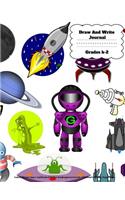 Draw And Write Journal Grades K-2 Galaxy Picture Space And Dashed Midline Kindergarten to Early Childhood 100 Story Paper Pages
