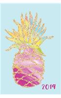 2019: 120 Page Journal: Undated Inside: Fun Colorful Pineapple Cover: 6x9