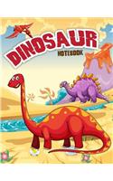 Dinosaur Notebook: Linedm.J. Notebook Journal, School Notes, Diary, 120 Lined Pages, 8.5 X 11, ( Cute Dinosaur Cover )