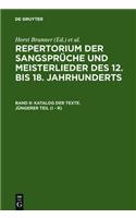 Katalog Der Texte. Jüngerer Teil (I - R)