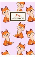 FOX Notebook: Cute Journal Gift For A Girl: 120-page Note Book With Medium Spacing Between Lines