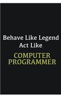 Behave like Legend Act Like Computer Programmer