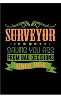 Surveyor. Saving you ass from bad decisions. Since 1854