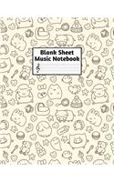 Blank Sheet Music Notebook: Easy Blank Staff Manuscript Book Large 8.5 X 11 Inches Musician Paper Wide 12 Staves Per Page for Piano, Flute, Violin, Guitar, Trumpet, Drums, Cell