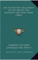 Art. 56 Van Het Reglement Op Het Beleid Der Regering Van Ned. Indie (1863)