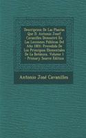 Descripcion de Las Plantas Que D. Antonio Josef Cavanilles Demostro En Las Lecciones Publicas del Ano 1801