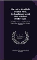 Nachricht Von Hiob Ludolfs Noch Vorhandenem Meist Literarischen Briefwechsel