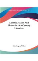 Delphic Maxim And Theme In 18th Century Literature