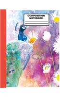 Notebook: Watercolor Flower Notebook College Ruled Jounal Set For Kids Child, Boys And Girls.One Subject School Exercise Book-Pink Birds Watercolor (School No