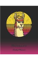 Royalty: Llama Daily Planner - Custom Letter R First Name Personal 1 Year (2020 - 2021) Planning Agenda - January 20 - December 20 - Writing Notebook - Dateb