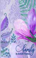 Family is Everything: Purple Floral 3 Year Monthly Planner - 36 Month Large Organizer for Women