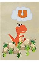 U: Personalized Monogram Initial Notebook/Journal(21 Dinosaur Notebook)