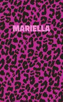 Mariella: Personalized Pink Leopard Print Notebook (Animal Skin Pattern). College Ruled (Lined) Journal for Notes, Diary, Journaling. Wild Cat Theme Design wi