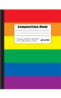 Rainbow Flag - Wide Ruled Lined Composition Book
