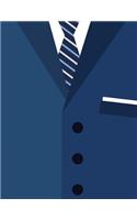 Suit Notebook: Men Clothes Bow Tie Necktie Journal Book Ruled Lined Page Writing Boy Men Groom Mr. Diary Record Plan Note Pad Wedding Marry Blue Chest Close Up Com(4 Suit Notebook)