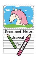 Draw and Write Journal for Girls: Cute Unicorn Girls Kindergarten Journal Notebook