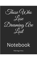 Those Who Lose Dreaming Are Lost: Notebook