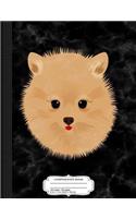 Pomeranian Face Composition Notebook: College Ruled 93/4 X 71/2 100 Sheets 200 Pages for Writing