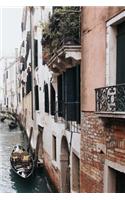 Venice Italy Canal Boat Notebook: 150 page lined 6 x 9 notebook/diary/journal