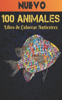 100 Animales Libro de Colorear Antiestres Nuevo