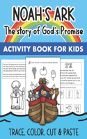 Noah's Ark Interactive Book Cut and Paste Bible Story for Kids Ages 3-5