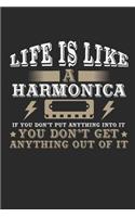 Life Is Like a Harmonica If You Don't Put Anything Into It You Don't Get Anything Out Of It: Journal 6 x 9 in, 120 Pages(1 Blank Lined Journal)