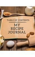 Table Of Contents My Recipe Journal