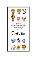 Steven Sketchbook: Personalized Animals Sketchbook with Name: 120 Pages