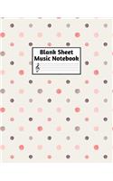 Blank Sheet Music Notebook: Easy Blank Staff Manuscript Book Large 8.5 X 11 Inches Musician Paper Wide 12 Staves Per Page for Piano, Flute, Violin, Guitar, Trumpet, Drums, Cell