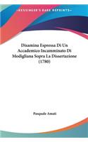 Disamina Espressa Di Un Accademico Incamminato Di Modigliana Sopra La Dissertazione (1780)