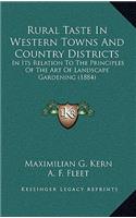 Rural Taste in Western Towns and Country Districts
