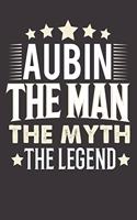 Aubin The Man The Myth The Legend: Notebook Journal (120 Dot Grid Pages, Softcover, 6x9) Personalized Customized Gift For Someones Name is Aubin