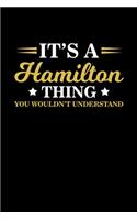 It's A Hamilton Thing, You Wouldn't Understand: Sheet Music Notebook, Blank Manuscript Paper for Songwriters and Musicians (120 Pages, 6" x 9")