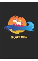 Surfing: Notebook, Journal - Gift Idea for Unicorn Fans - dot grid - 6x9 - 120 pages