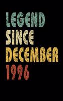 Legend Since December 1996: Retro Birthday Gift Notebook With Lined Wide Ruled Paper. Funny Quote Sayings 7.5 x 9.25 Notepad Journal For Taking Notes At Work Or Home For People