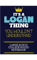 It's A Logan Thing You Wouldn't Understand Large (8.5x11) College Ruled Notebook