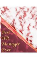 Best HR Manager Ever: Gift Luxury Marble Glossy Red Burgundy Faux Gold Print Softcover Notebook Journal