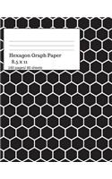 Hexagon Graph Paper: Hexagonal Paper Notebooks, Large Hexagon, Graph Paper Hexagon, 160 Pages/ 80 Sheets, 8.5 X 11 Size. Black and White Theme