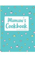Mamaw's Cookbook Aqua Blue Hearts Edition