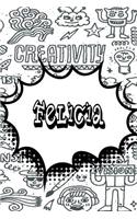 Felicia: Personalized Doodle Blood Sugar Diet Diary Journal Log Features 120 Pages of Lined Paper Featuring 120 Pages 6x9