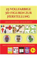 Einfache Ausschneide- und Klebearbeiten (23 vollfarbige 3D-Figuren zur Herstellung mit Papier): Ein tolles Geschenk für Kinder, das viel Spaß macht