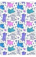 Bullet Journal Notebook Funny Cats Playing Pattern 2: 112 Page Numbered Graph Style Grid Bullet Journal with Index Pages and Key Pages in Portable 6 X 9 Size.