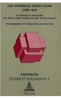 Das Kopierbuch Korfiz Holms (1899-1903)